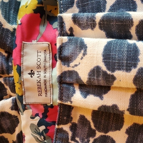 Rebekah Scott Designs Blue Leopard Petal Inside Lining‎ Fabric Sz M/L Backpack - Picture 10 of 16